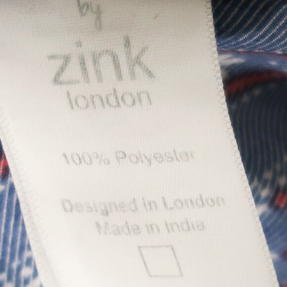 Zink London Womens Wide Leg Pants Medium Blue Red Boho Western American Cropped - Picture 7 of 12